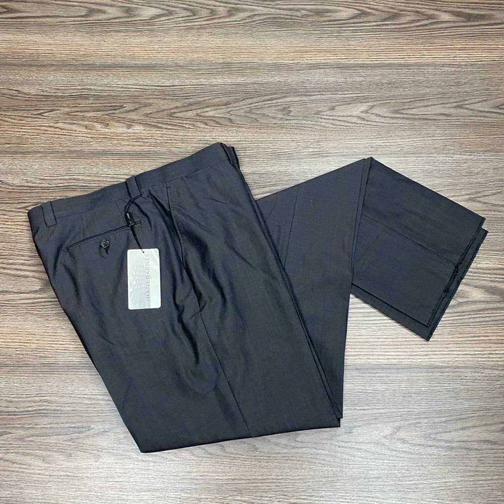 Jhane Barnes NWT Brown/Blue Sharkskin Dress Pants 36